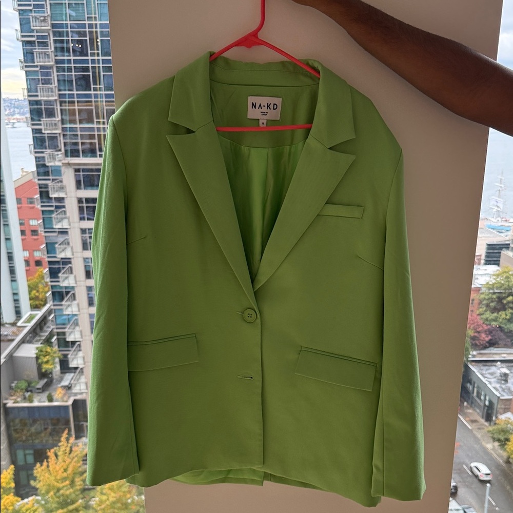 NA-KD Women's Lime Green Blazer
